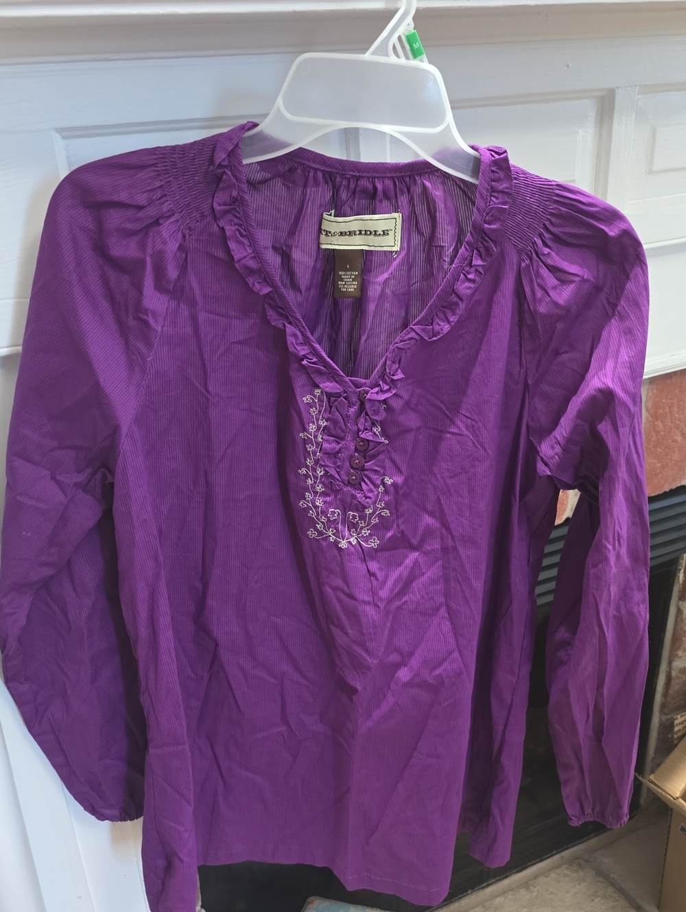 Bit And Bridle. Womens Purple Long Sleeve Blouse. Large. Great Used